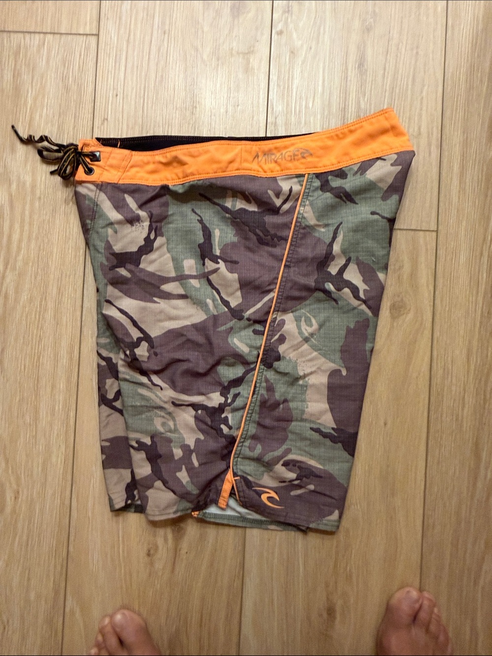 Rip Curl Men's Camo Board Shorts with Orange Waistband - Picture 5 of 6